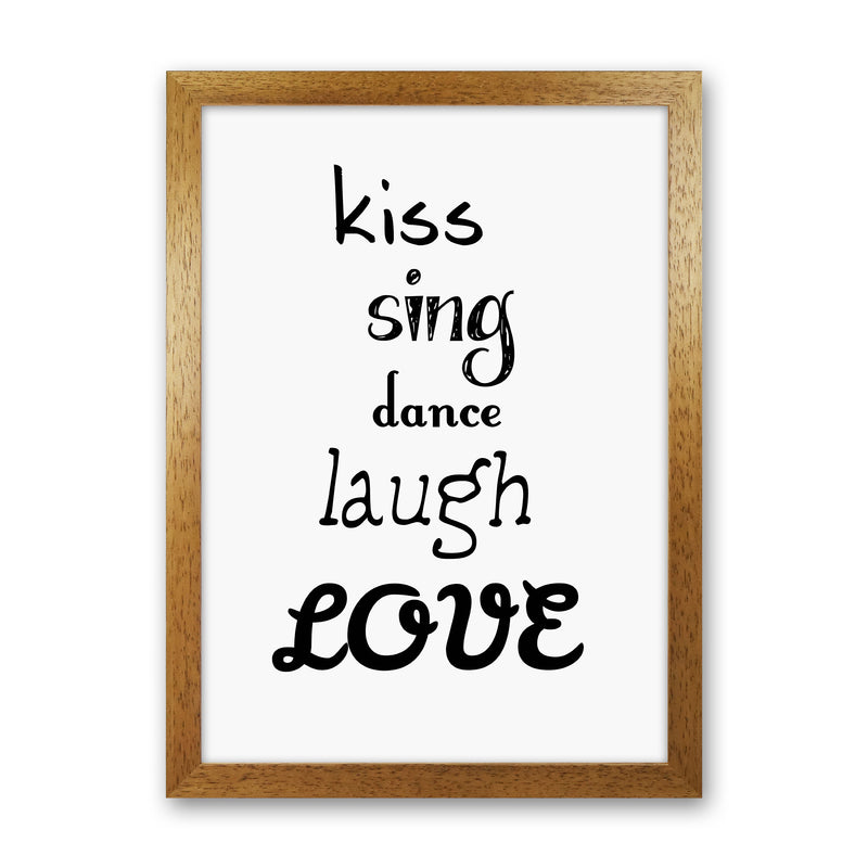 Kiss Quote Art Print by Proper Job Studio Oak Grain