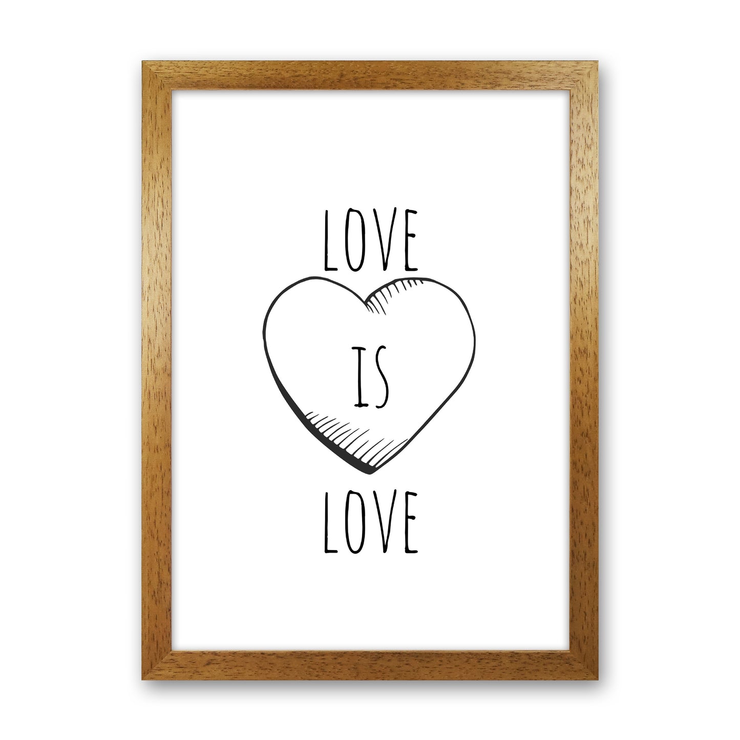 Love is love Quote Art Print by Proper Job Studio Oak Grain