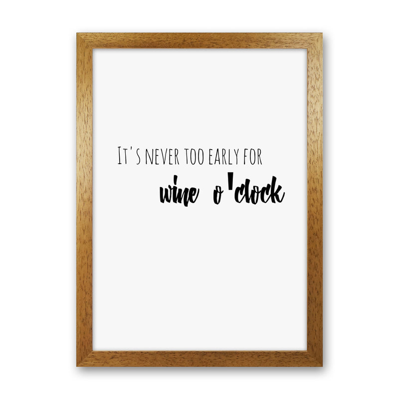 Wine o'clock Quote Art Print by Proper Job Studio Oak Grain