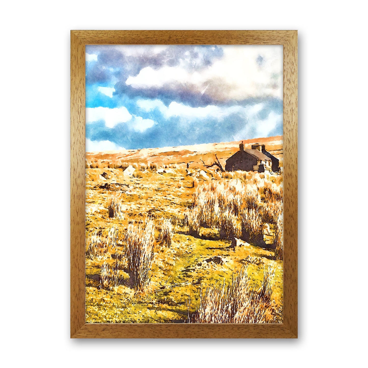 House on Dartmoor 2 Art Print by Proper Job Studio Oak Grain
