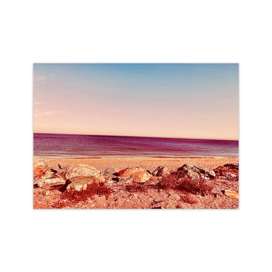 Pink beach Art Print by Proper Job Studio Print Only