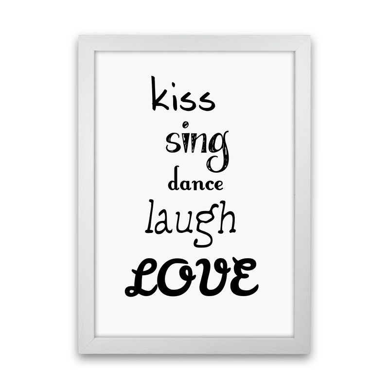 Kiss Quote Art Print by Proper Job Studio White Grain