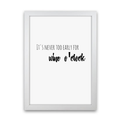 Wine o'clock Quote Art Print by Proper Job Studio White Grain