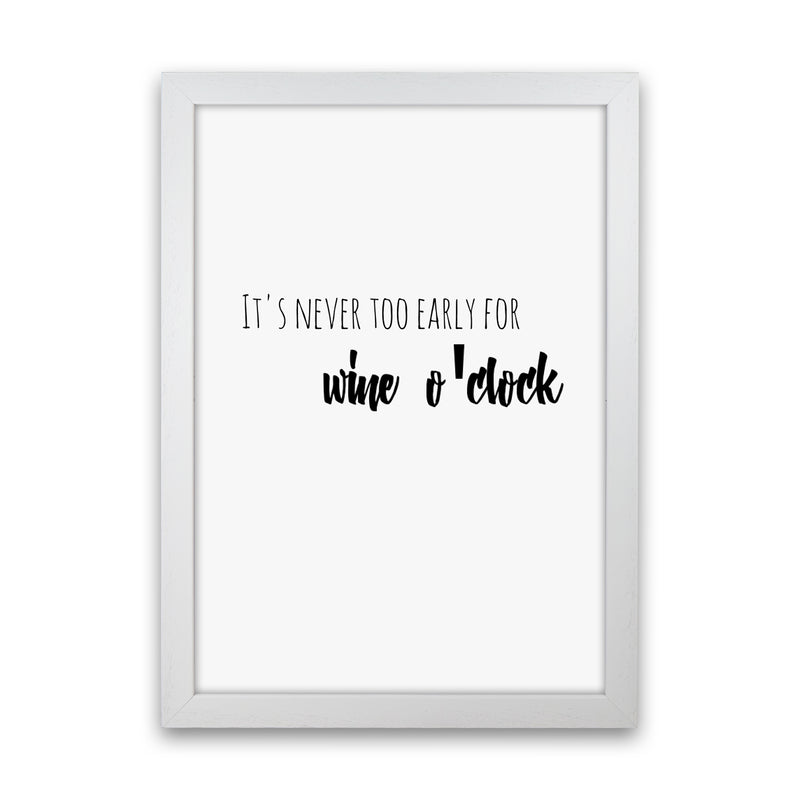 Wine o'clock Quote Art Print by Proper Job Studio White Grain