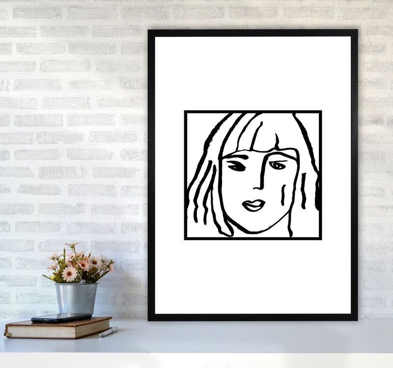 Female Face Square By Planeta444 A1 White Frame