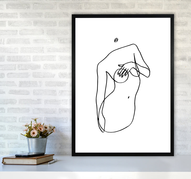 Covering Breasts With One Hand By Planeta444 A1 White Frame