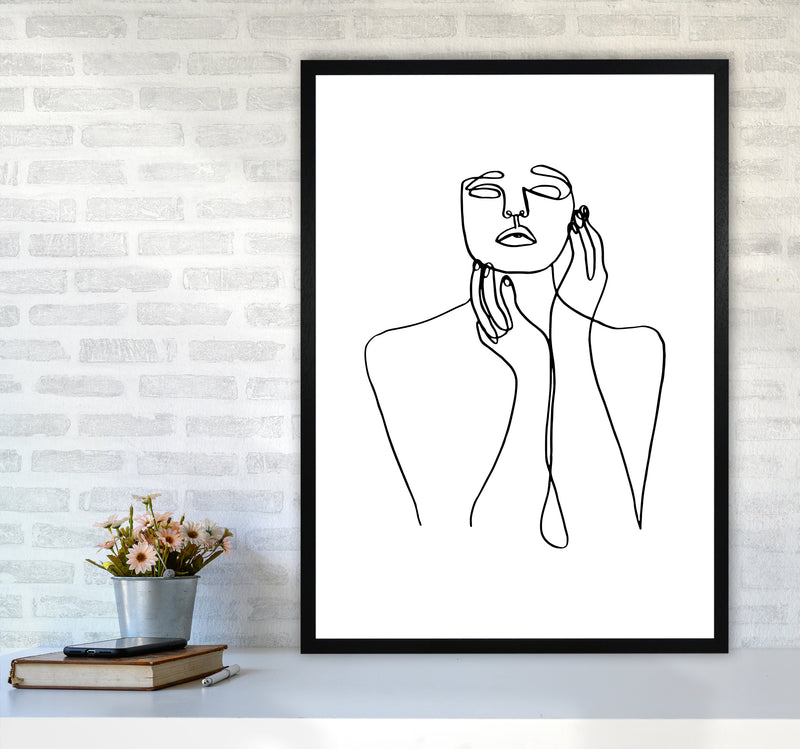 Touching Face With Hands By Planeta444 A1 White Frame