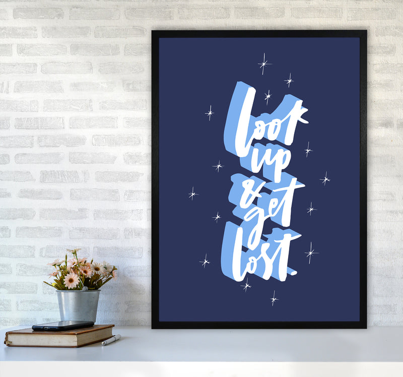 Look Up And Get Lost By Planeta444 A1 White Frame
