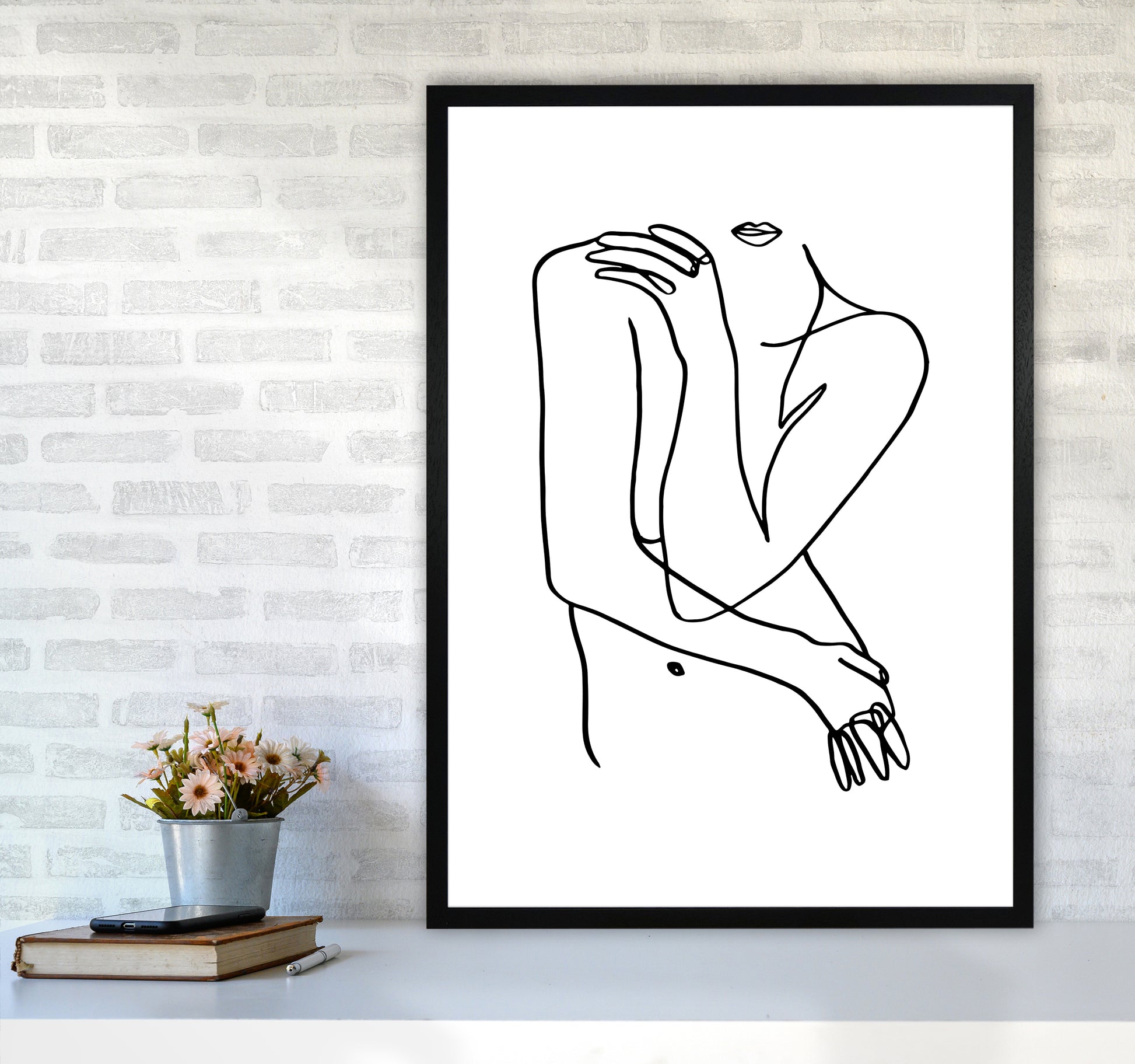 Hiding Front Pose By Planeta444 A1 White Frame