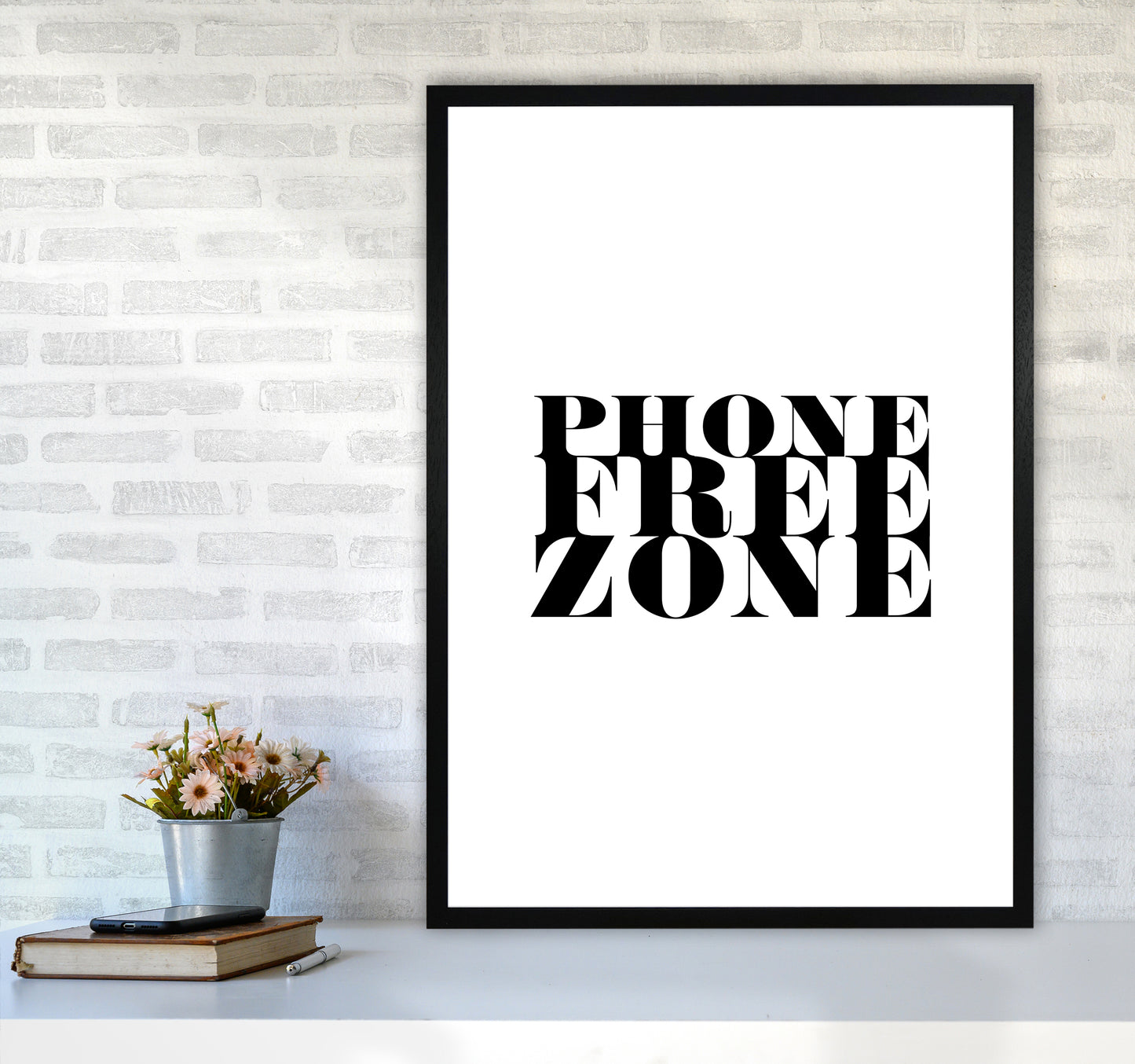 Phone Free Zone By Planeta444 A1 White Frame
