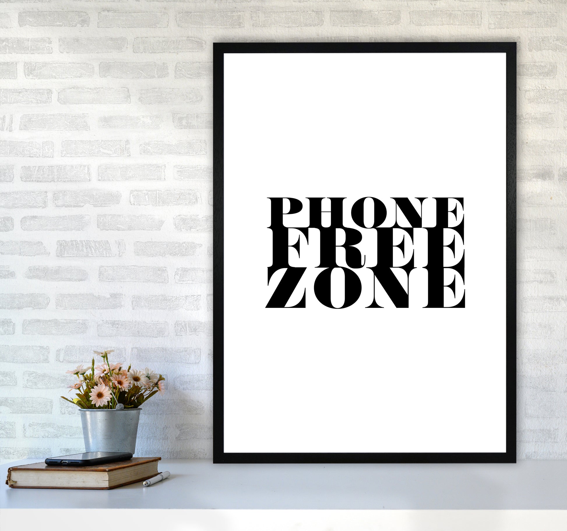 Phone Free Zone By Planeta444 A1 White Frame