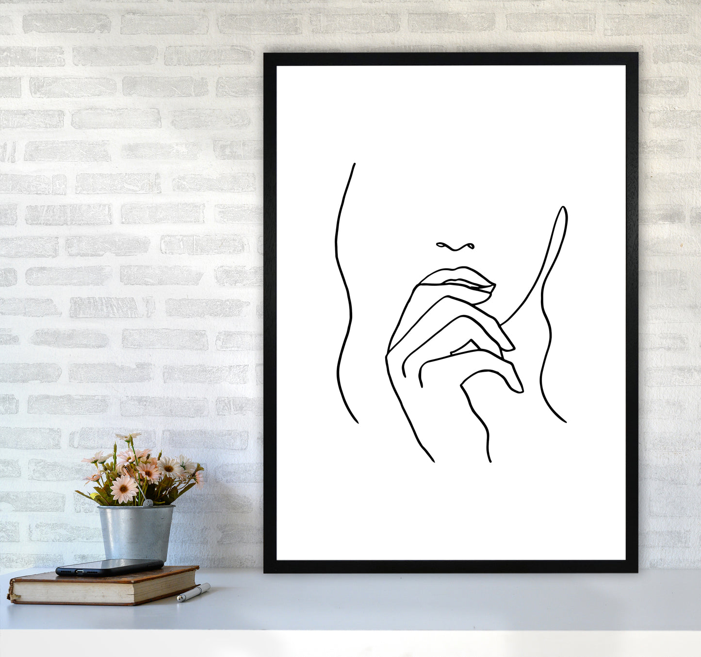 Lips Hand Hair By Planeta444 A1 White Frame