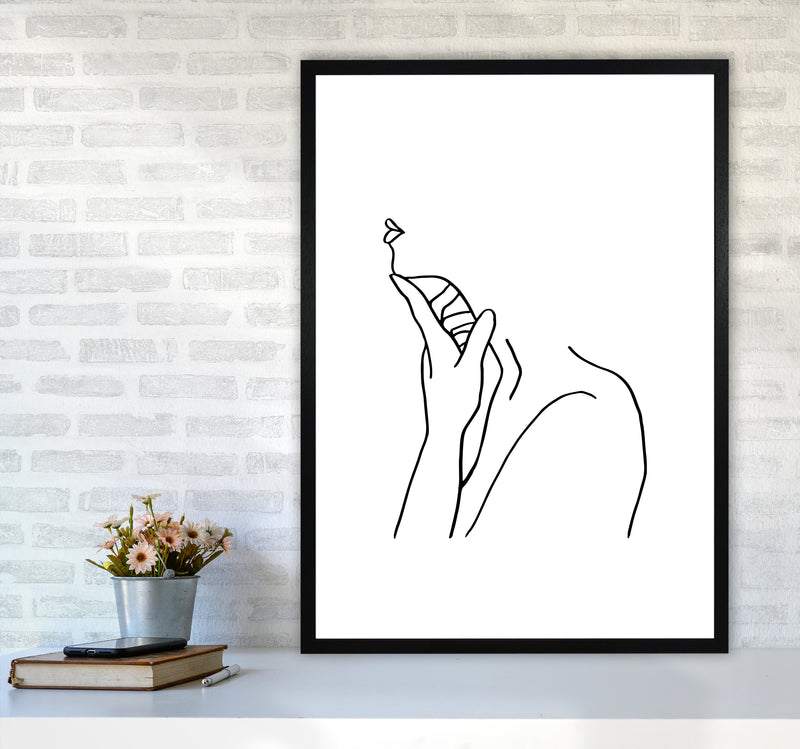 Finger On Chin By Planeta444 A1 White Frame