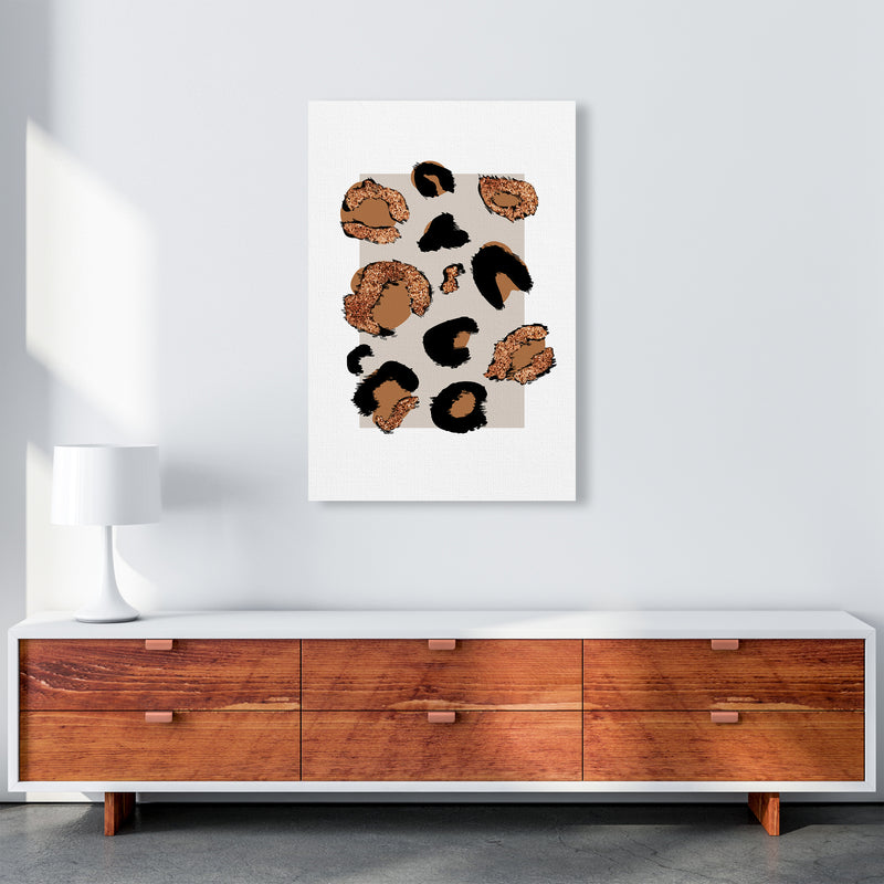 Big Leopard Neutral Rectangle Bronze Glitter By Planeta444 A1 Canvas
