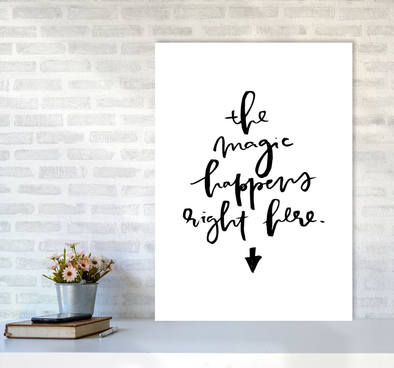 The Magic Happens Right Here By Planeta444 A1 Black Frame