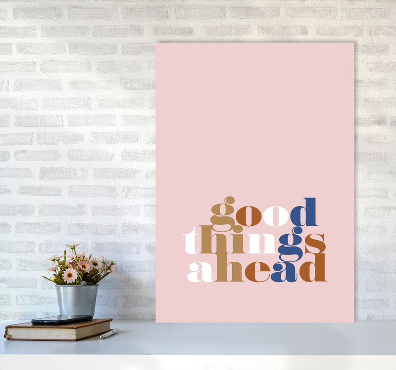 Good Things Ahead Pink By Planeta444 A1 Black Frame