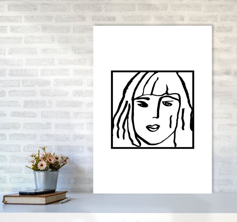 Female Face Square By Planeta444 A1 Black Frame