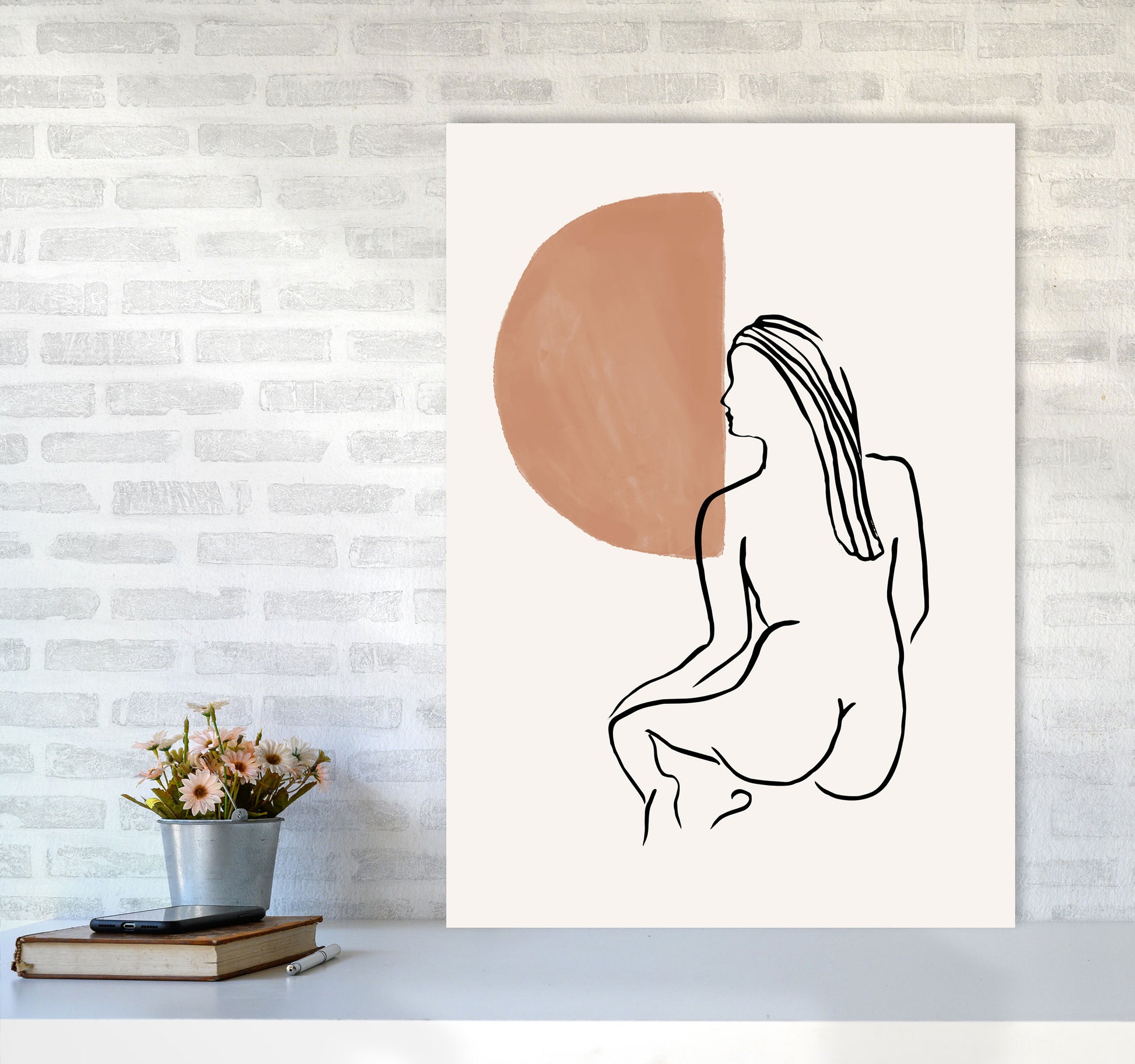 Line Nudes Back2 By Planeta444 A1 Black Frame