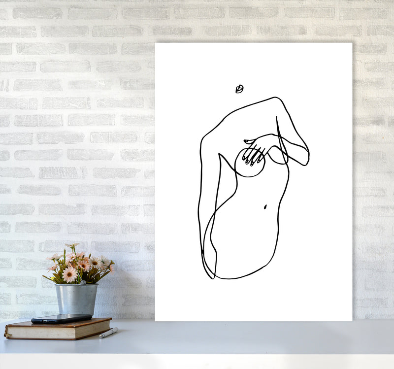 Covering Breasts With One Hand By Planeta444 A1 Black Frame