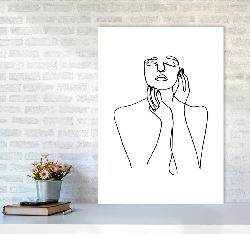 Touching Face With Hands By Planeta444 A1 Black Frame
