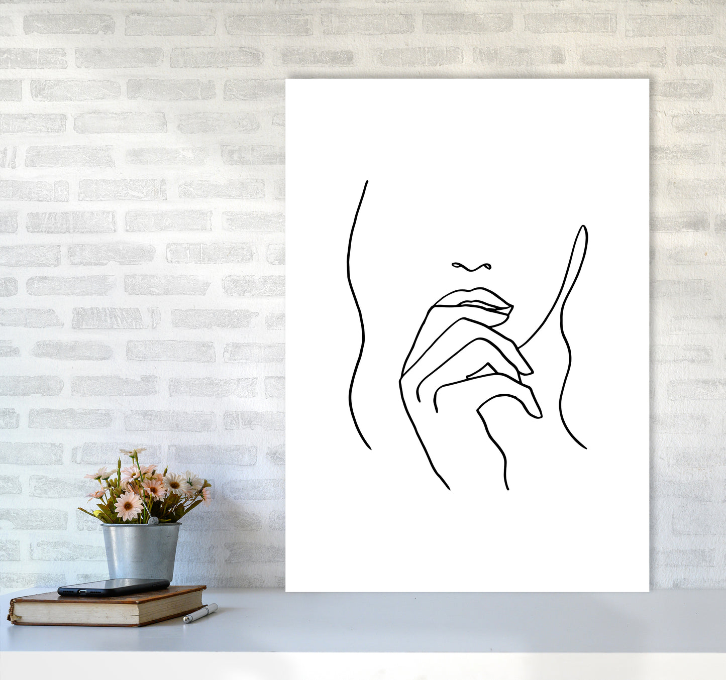 Lips Hand Hair By Planeta444 A1 Black Frame