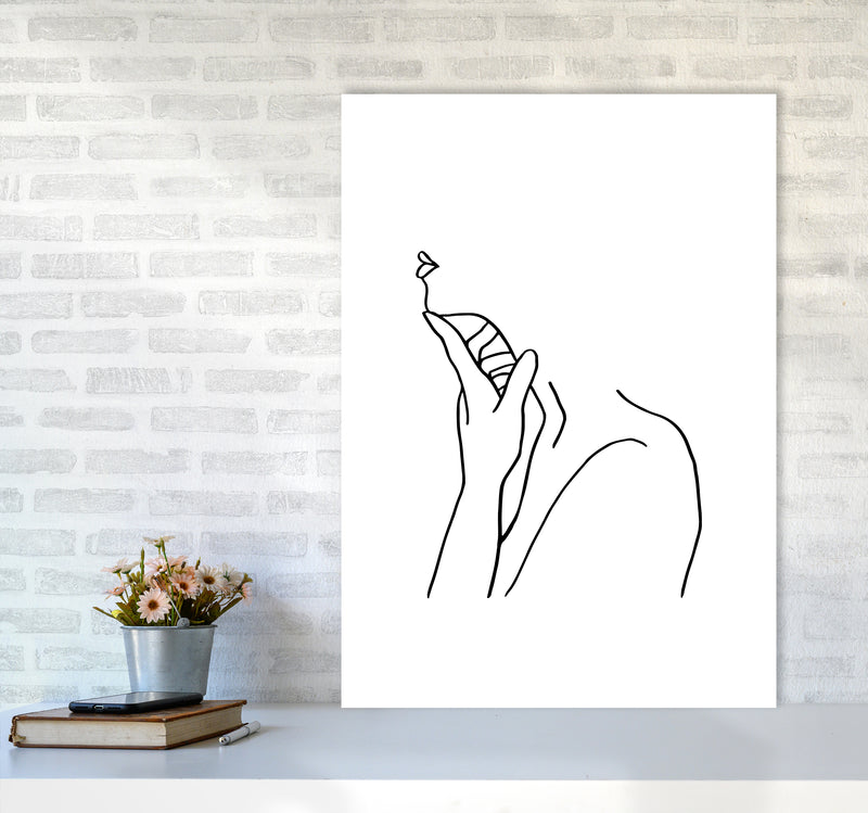 Finger On Chin By Planeta444 A1 Black Frame