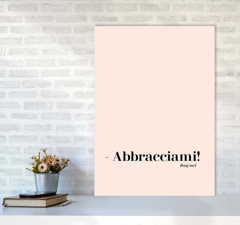 Abbracciami Modern Quote Art Print By Planeta444 A1 Black Frame