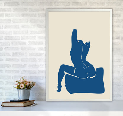 Matisse Sitting On Bed Arms High Blue By Planeta444 A1 Oak Frame