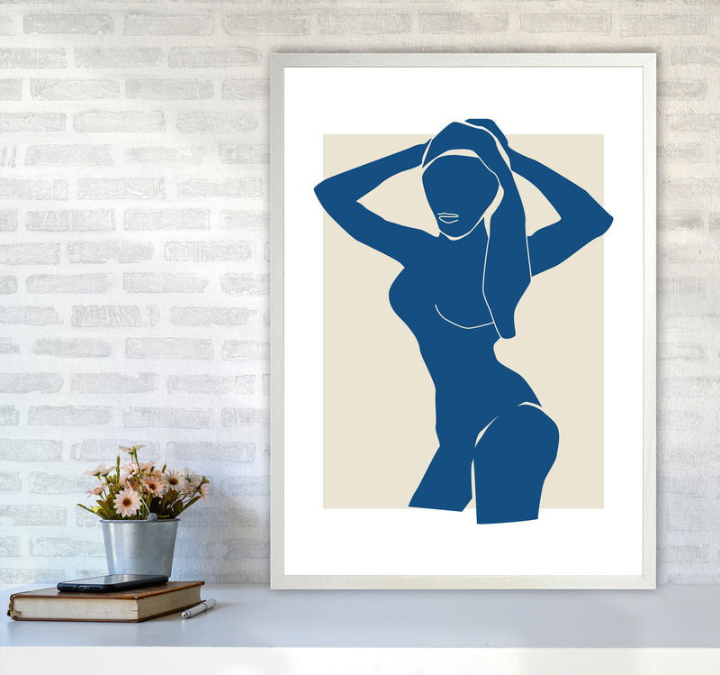 Matisse Hands To Head Blue By Planeta444 A1 Oak Frame