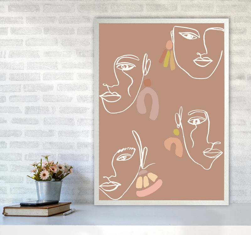 Boho Faces Mix Colors By Planeta444 A1 Oak Frame