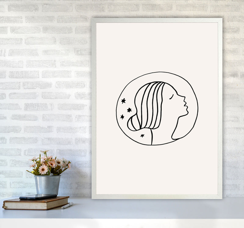 Delicate Face Circle By Planeta444 A1 Oak Frame
