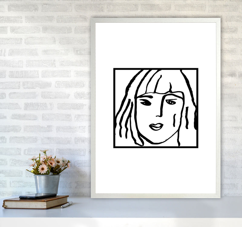 Female Face Square By Planeta444 A1 Oak Frame