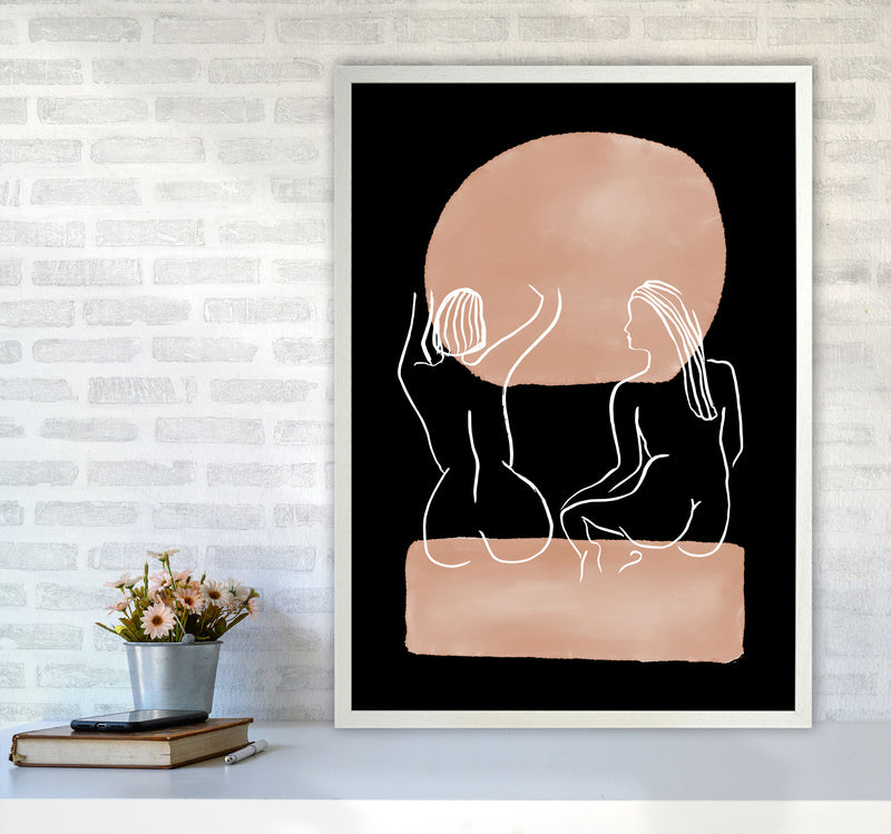 Line Nudes Back3 By Planeta444 A1 Oak Frame