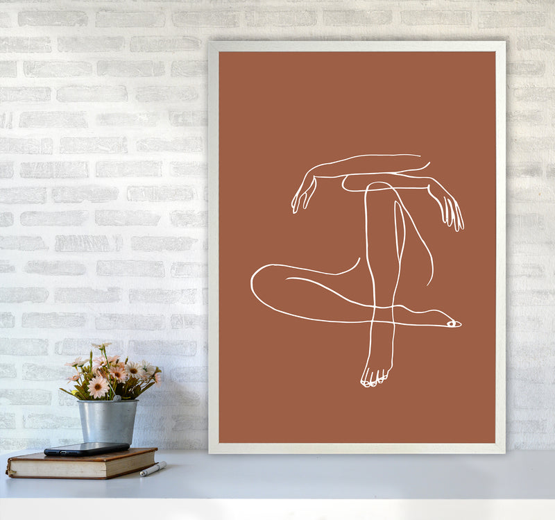 Sitting Legs Arms Crossed Terracotta By Planeta444 A1 Oak Frame