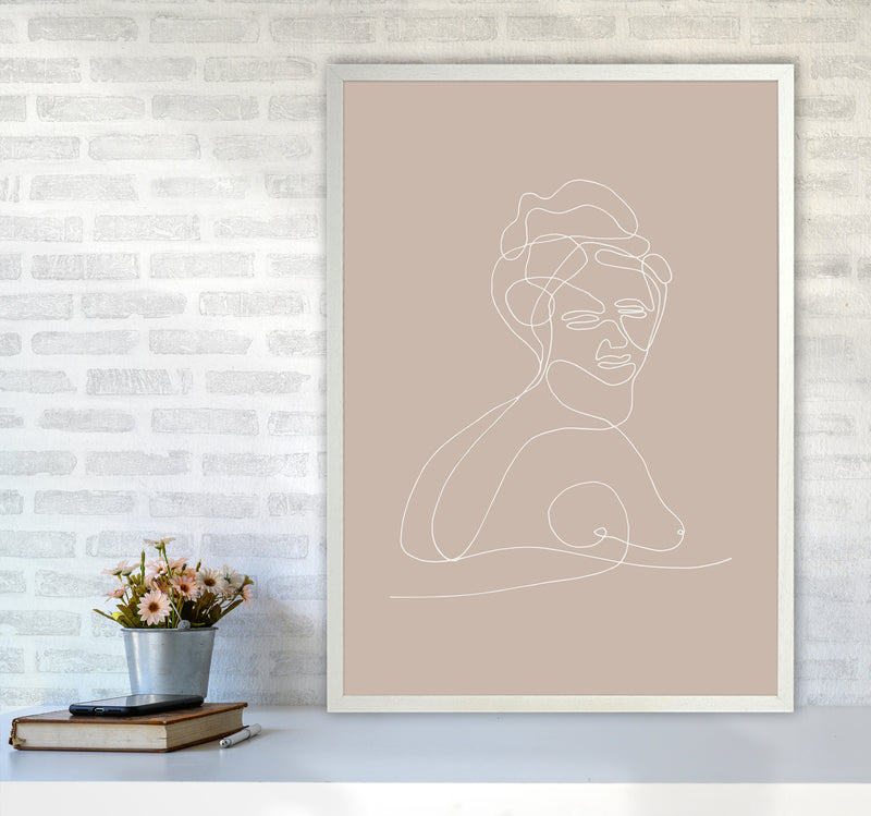 Line Bust Female Statue By Planeta444 A1 Oak Frame