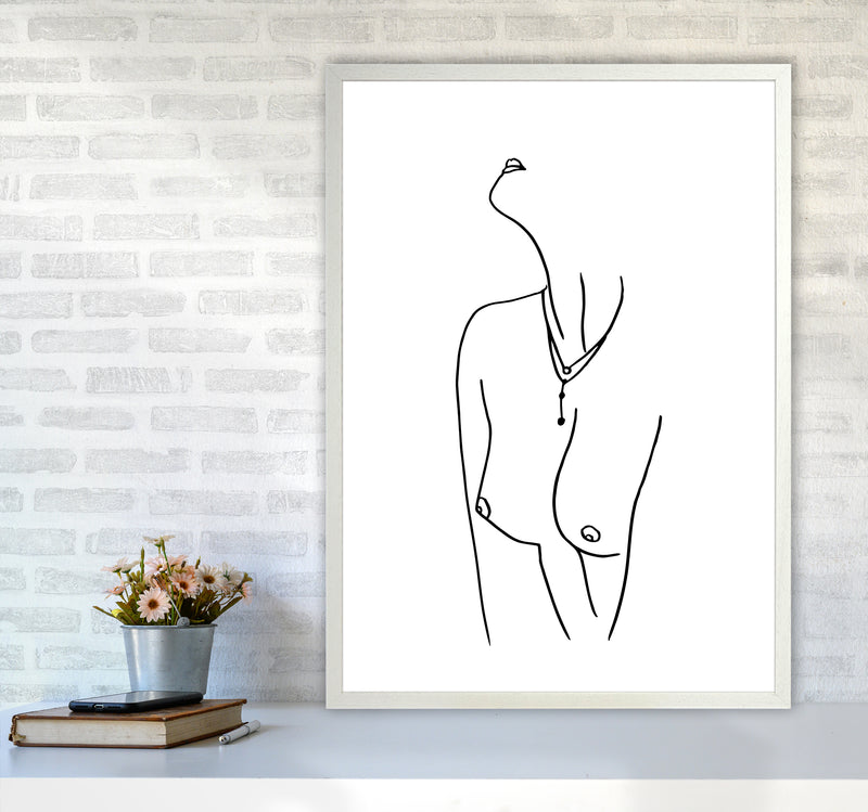 Female Necklace Lineart By Planeta444 A1 Oak Frame