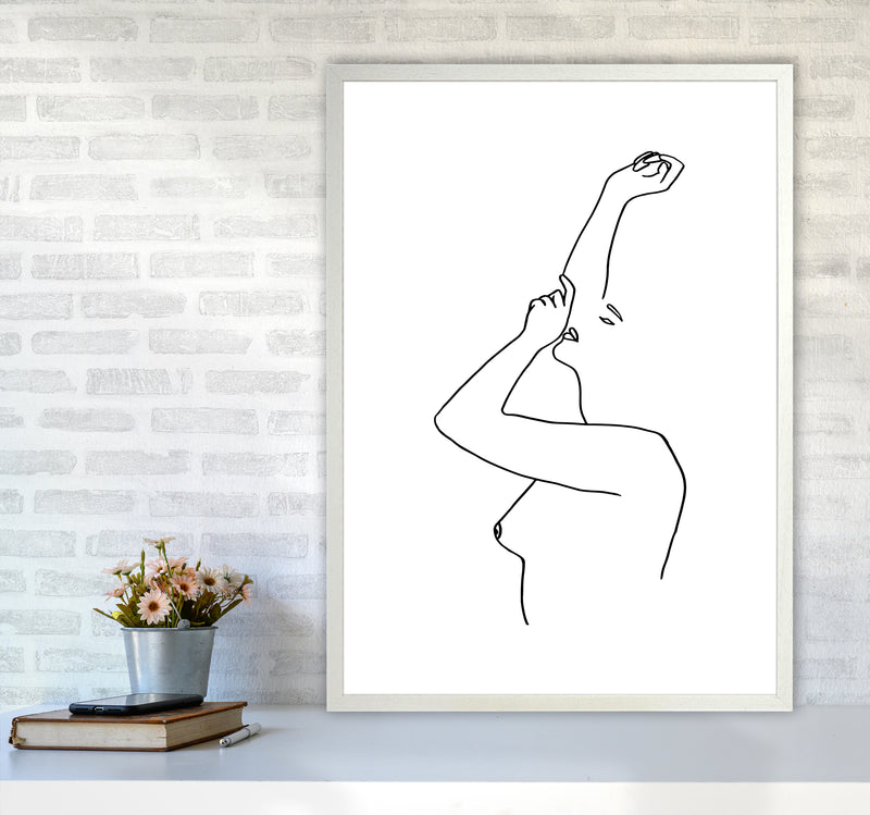 Female Reaching Up By Planeta444 A1 Oak Frame