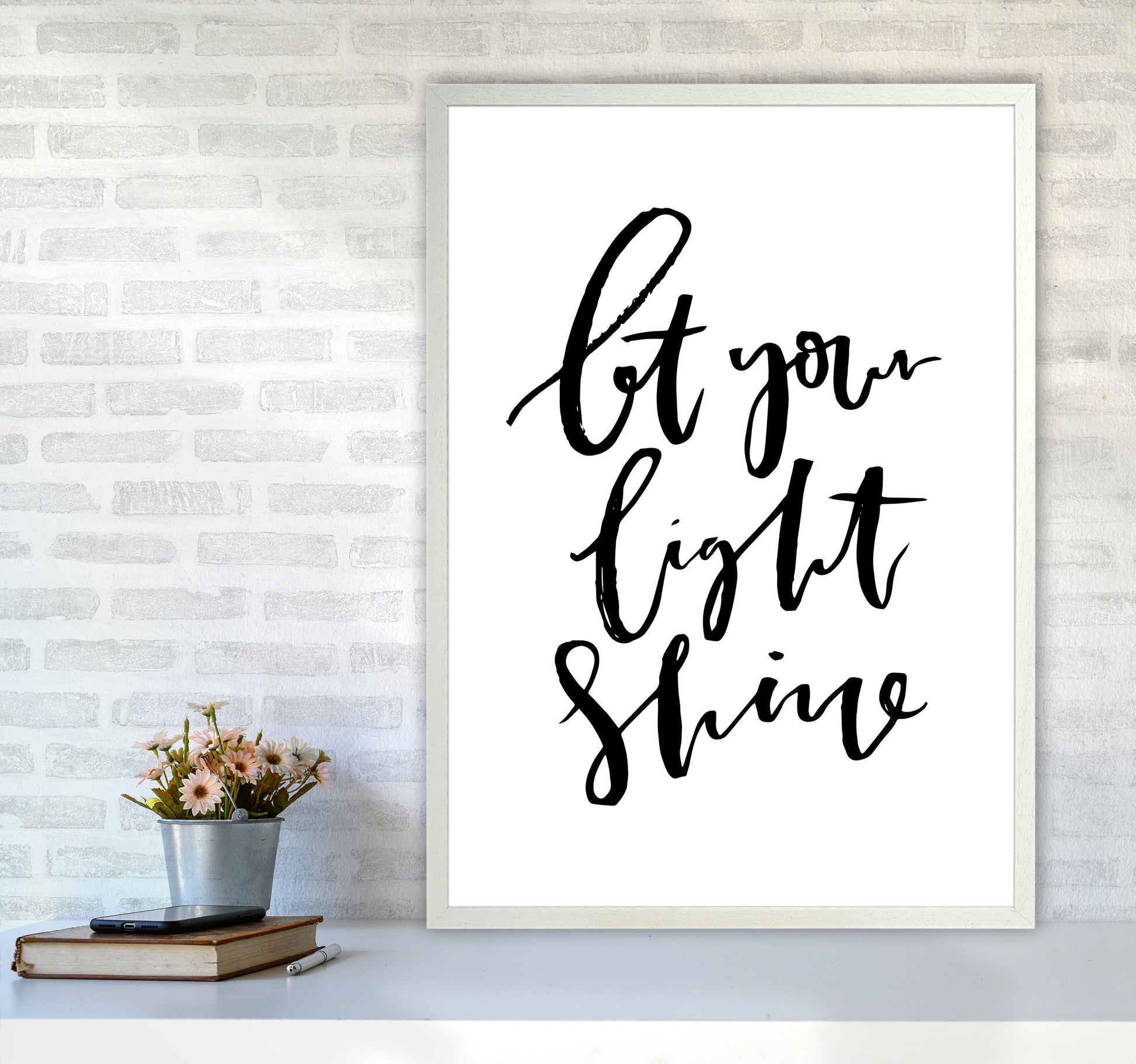 Let Your Light Shine By Planeta444 A1 Oak Frame