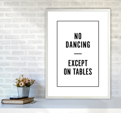 No Dancing Minimal Quote Art Print By Planeta444 A1 Oak Frame