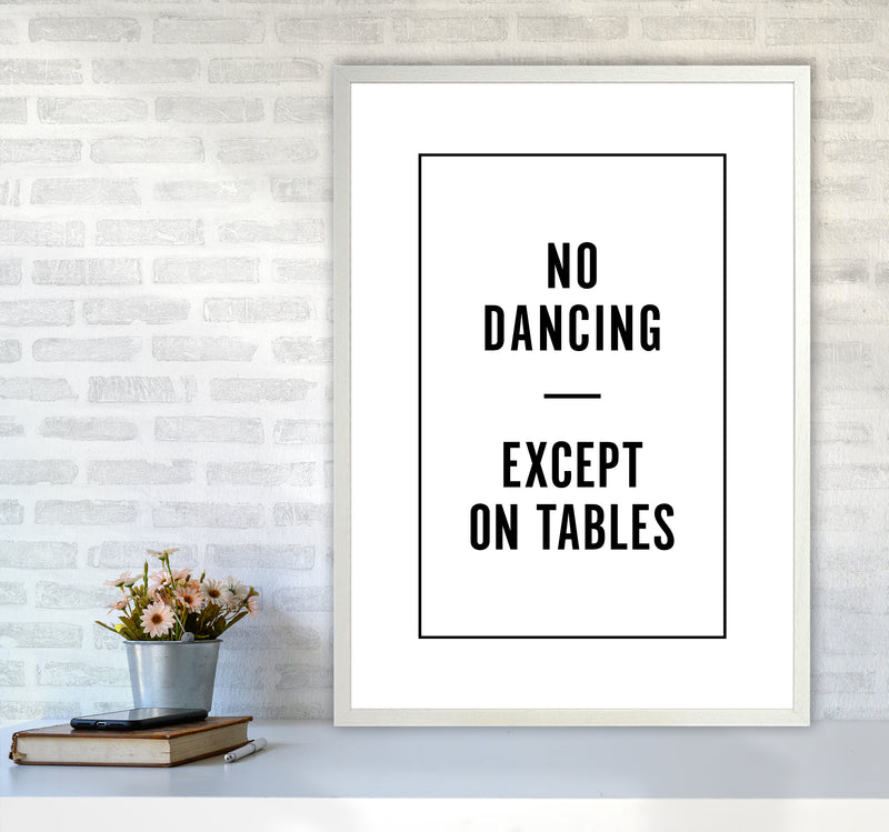 No Dancing Minimal Quote Art Print By Planeta444 A1 Oak Frame