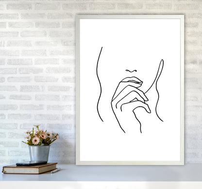 Lips Hand Hair By Planeta444 A1 Oak Frame