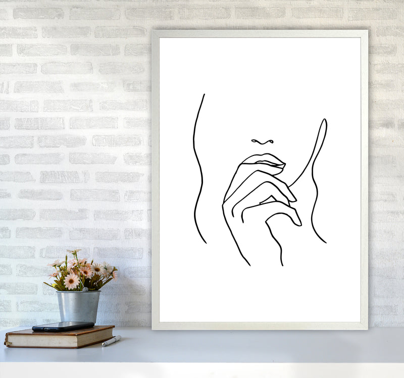 Lips Hand Hair By Planeta444 A1 Oak Frame