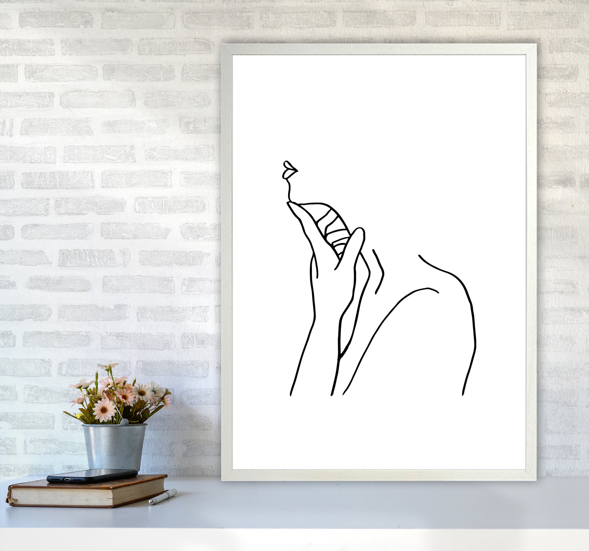 Finger On Chin By Planeta444 A1 Oak Frame