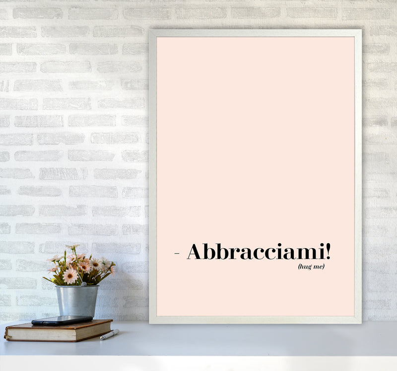 Abbracciami Modern Quote Art Print By Planeta444 A1 Oak Frame