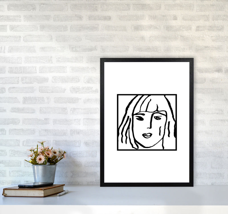 Female Face Square By Planeta444 A2 White Frame