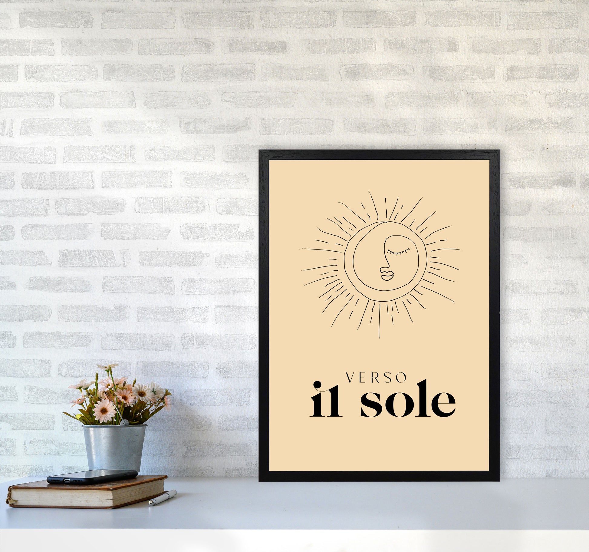 Verso Il Sole By Planeta444 A2 White Frame