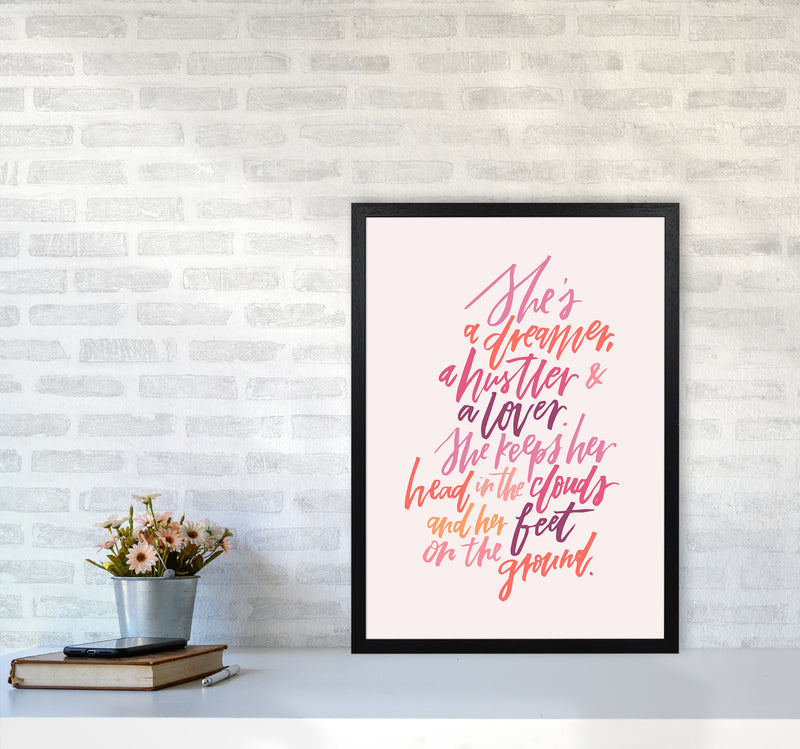 Shes A Dreamer Hustler Lover COLOR By Planeta444 A2 White Frame