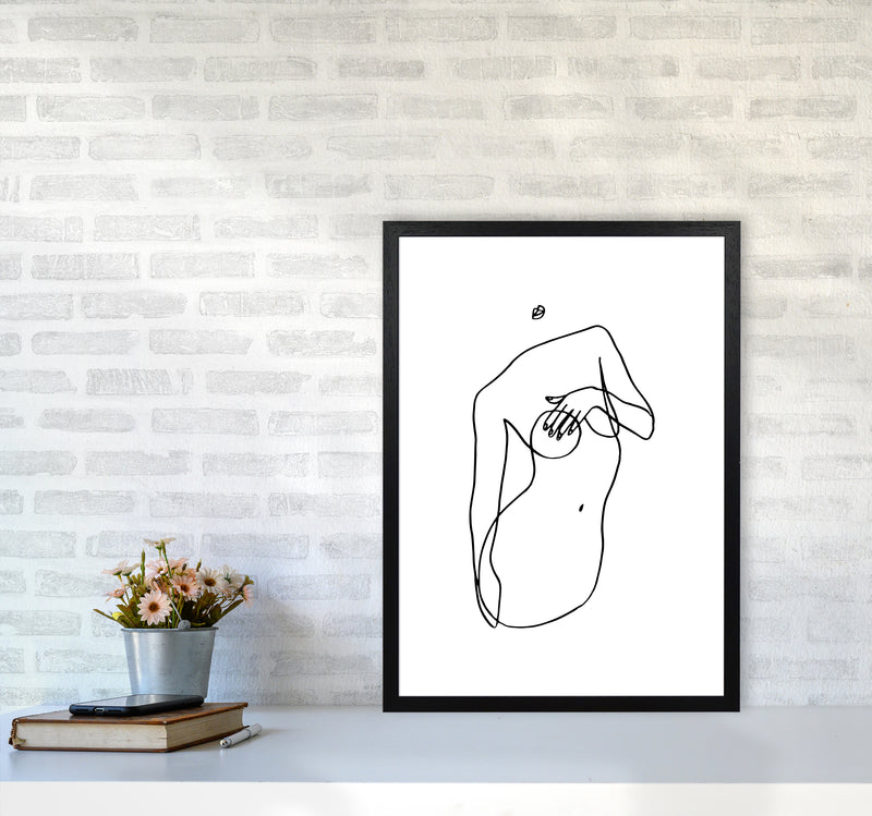 Covering Breasts With One Hand By Planeta444 A2 White Frame