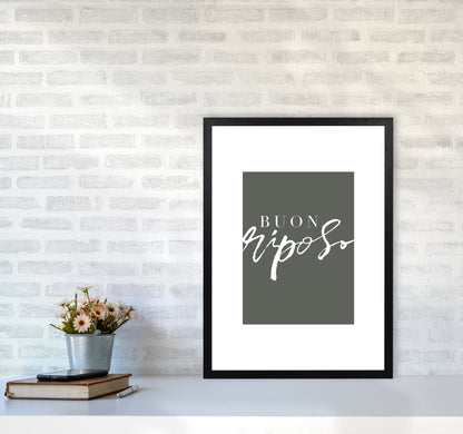 Buon Riposo Pewtergreen Color By Planeta444 A2 White Frame