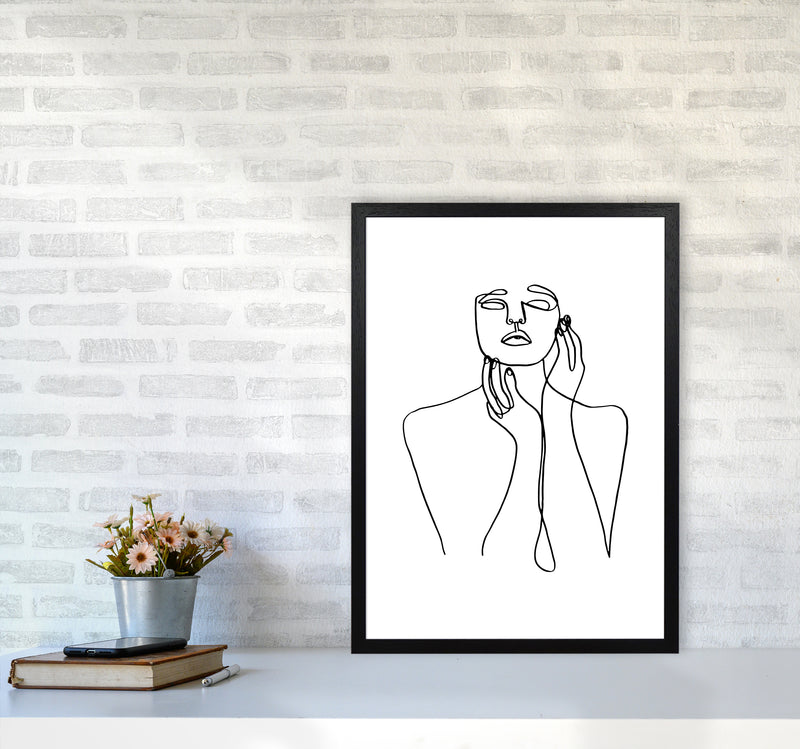 Touching Face With Hands By Planeta444 A2 White Frame